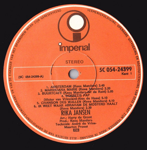 Rika Jansen : Rika Jansen (LP, Album)