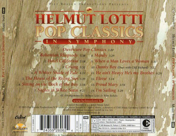 Helmut Lotti : Pop Classics In Symphony (CD, Album, Copy Prot.)