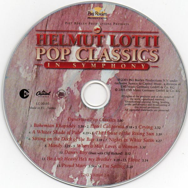 Helmut Lotti : Pop Classics In Symphony (CD, Album, Copy Prot.)