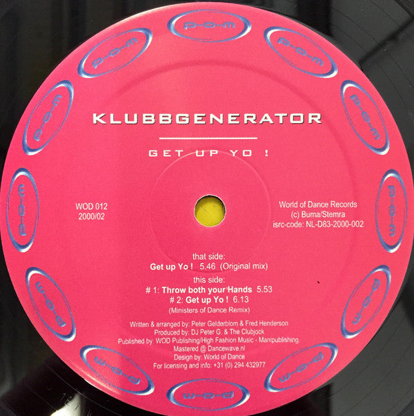 Klubbgenerator : Get Up Yo! (12")