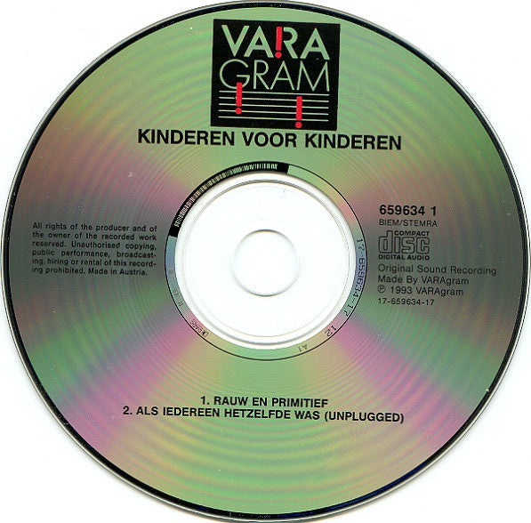 Kinderen voor Kinderen : Rauw En Primitief (CD, Single)