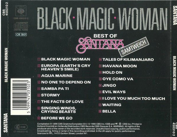 Santana : Black Magic Woman (Best Of Santana - Samtweich) (CD, Comp)