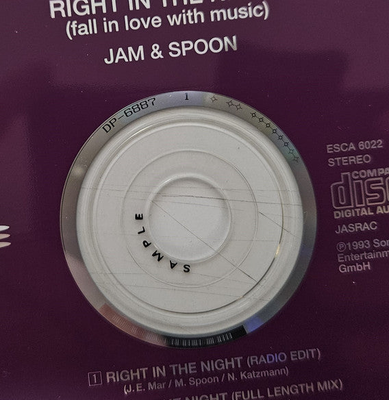 Jam & Spoon Feat. Plavka : Right In The Night (Fall In Love With Music) (CD, Maxi, Smplr)