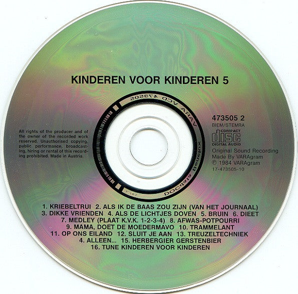 Kinderen voor Kinderen : Kinderen Voor Kinderen 5 (CD, Album, RE)