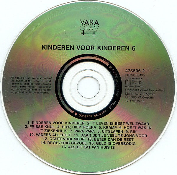 Kinderen voor Kinderen : Kinderen Voor Kinderen 6 (CD, Album, RE)