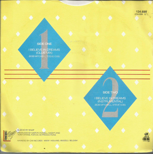 Jackie Rawe : I Believe In Dreams (7", Single)