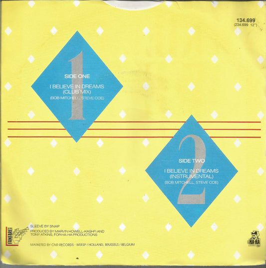 Jackie Rawe : I Believe In Dreams (7", Single)
