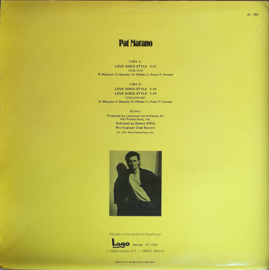Pat Marano : Love Disco Style (12")
