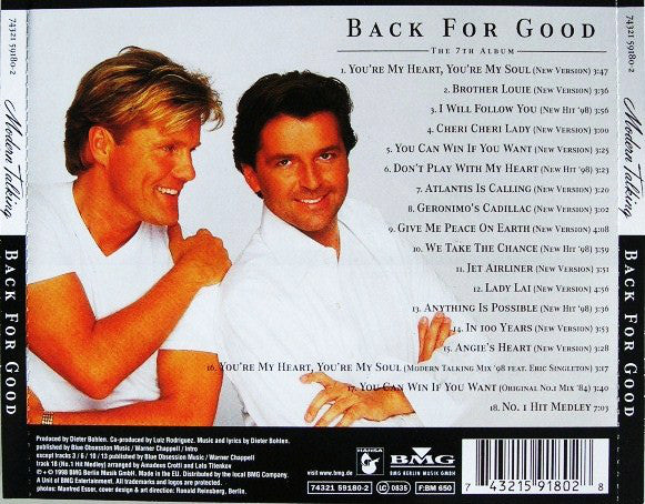 Modern Talking : Back For Good - The 7th Album (CD, Album, 2nd)