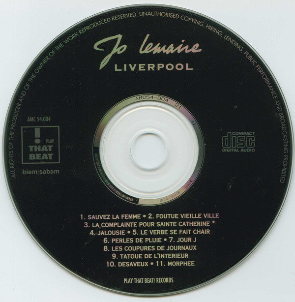 Jo Lemaire : Liverpool (CD, Album)
