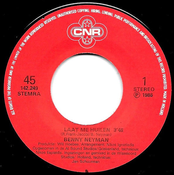 Benny Neyman : Laat Me Huilen (7", Single)
