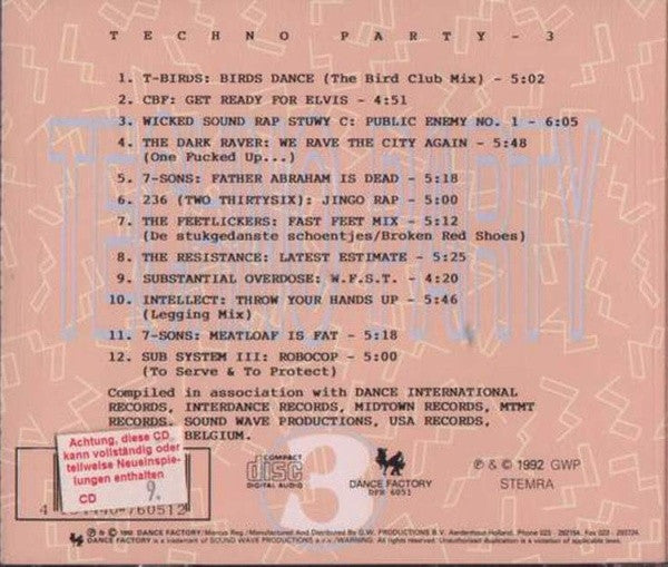 Various : Techno Party 3 (CD, Comp)