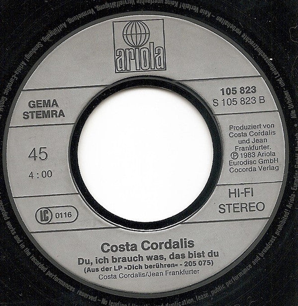 Costa Cordalis : Du Hast Ja Tränen In Den Augen (7", Single)