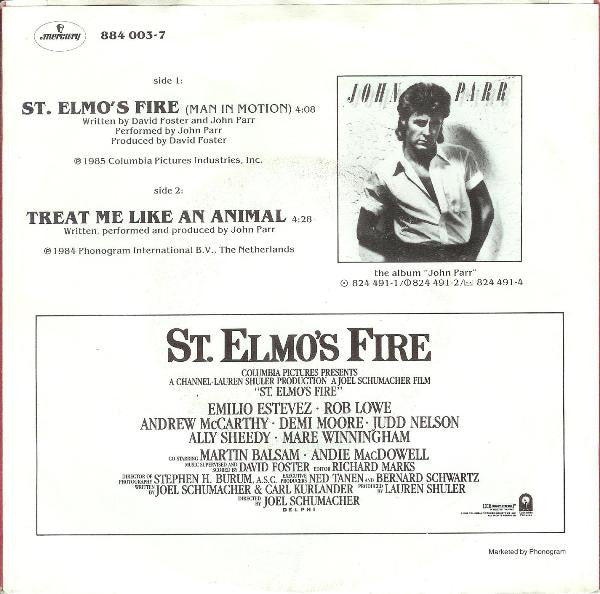 John Parr : St. Elmo's Fire (Man In Motion) (7", Single, Lar)