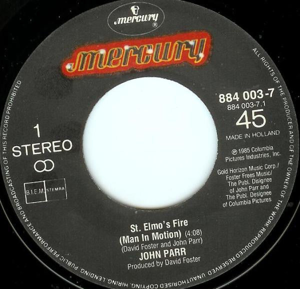 John Parr : St. Elmo's Fire (Man In Motion) (7", Single, Lar)