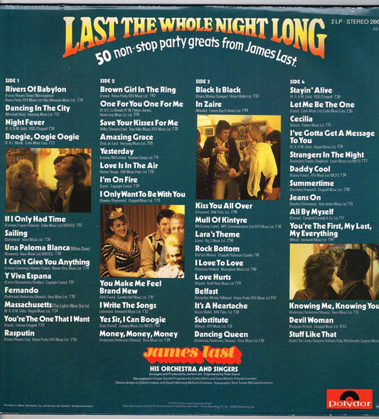 James Last : Last The Whole Night Long (2xLP, Album, Comp, Gat)