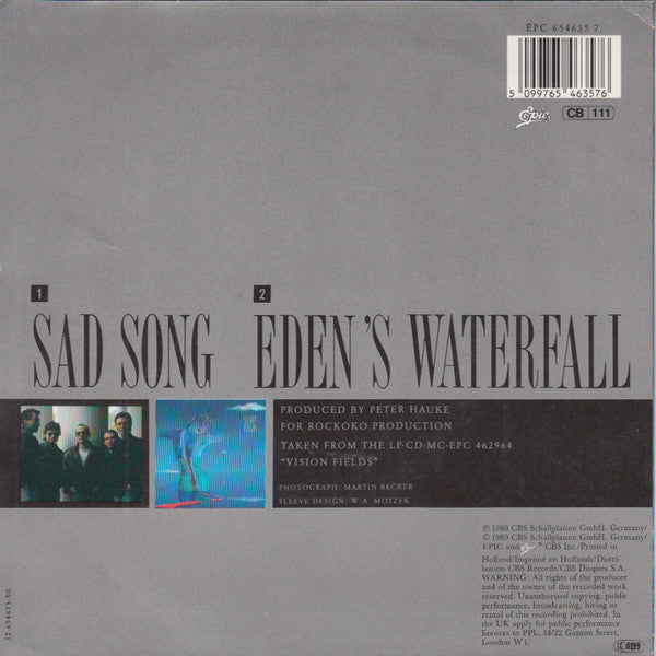 Vision Fields : Sad Song (7", Single)