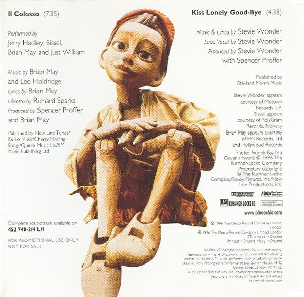 Stevie Wonder / Brian May : The Adventures Of Pinocchio (CD, Single, Promo)