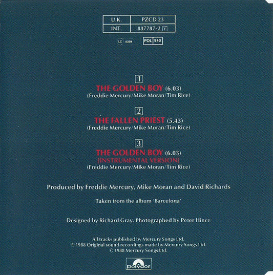 Freddie Mercury & Montserrat Caballé : The Golden Boy (CD, Maxi)