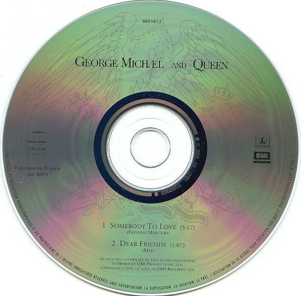 George Michael And Queen : Somebody To Love (CD, Single, Car)
