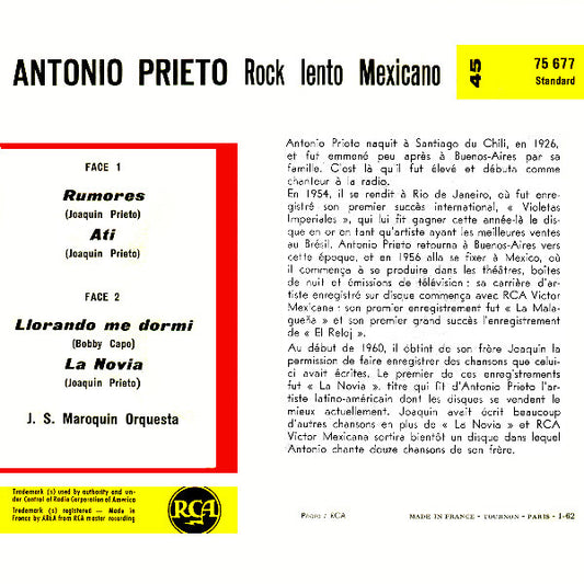 Antonio Prieto : Rock Lento Mexicano (7", EP)