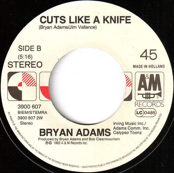 Bryan Adams With Tina Turner : It's Only Love (7", Single)