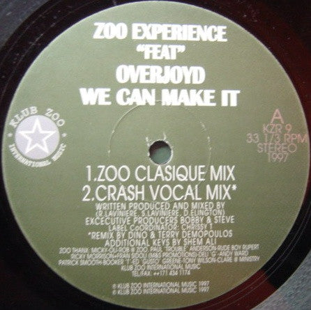 Zoo Experience Featuring Overjoyd : We Can Make It (12")