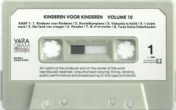 Kinderen Voor Kinderen : Kinderen Voor Kinderen 10 (Cass, Album)