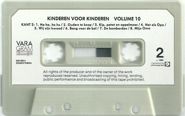 Kinderen Voor Kinderen : Kinderen Voor Kinderen 10 (Cass, Album)