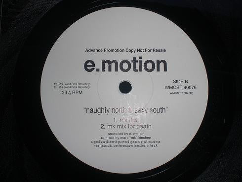 E-Motion : The Naughty North & The Sexy South (12", Promo)