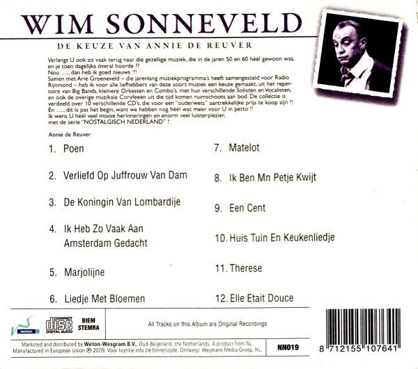 Wim Sonneveld : De Keuze Van Annie de Reuver (CD, Comp)