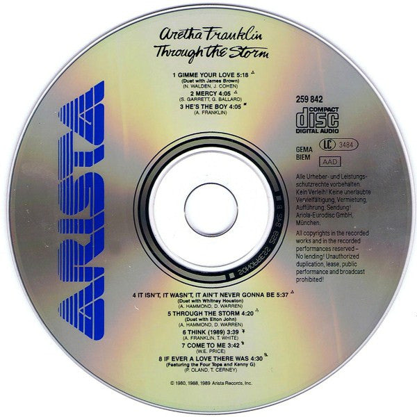 Aretha Franklin : Through The Storm (CD, Album)