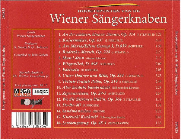 Die Wiener Sängerknaben : Hoogtepunten Van De Wiener Sängerknaben (CD, Comp)