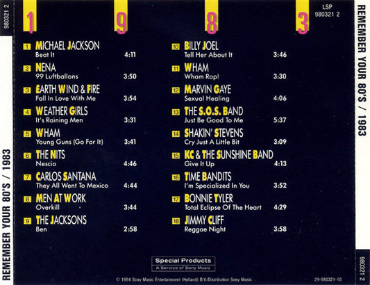 Various : Remember Your 80's - 1983 (CD, Comp, RE)