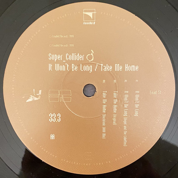Super_Collider : It Won't Be Long / Take Me Home (12")