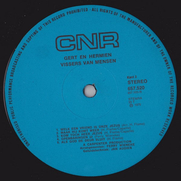Gert & Hermien : Vissers Van Mensen (LP)