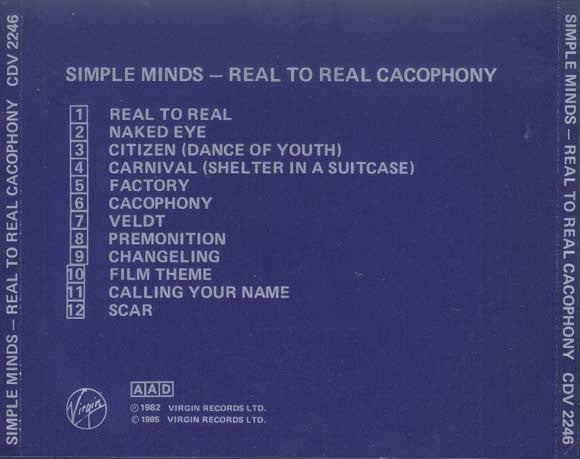 Simple Minds : Real To Real Cacophony (CD, Album, RE)