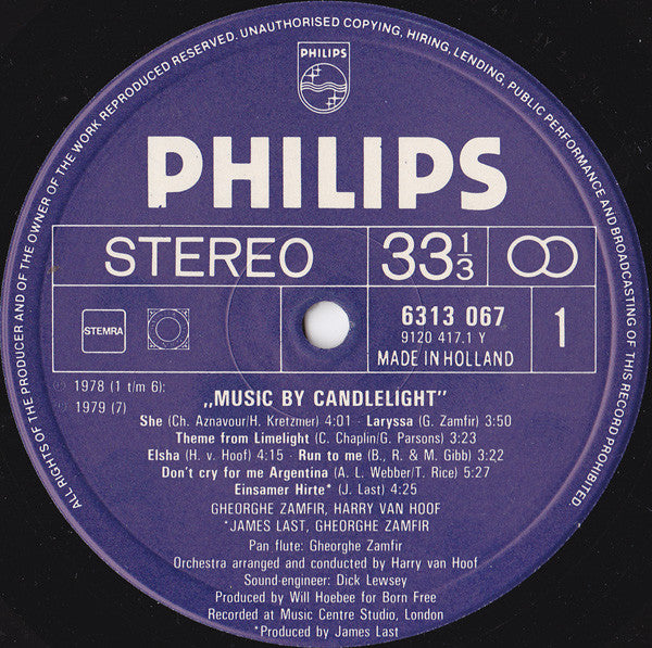 Gheorghe Zamfir Pan Flute | Orchestra Conducted By Harry van Hoof : Music By Candlelight (LP)