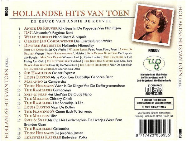 Various : Hollandse Hits Van Toen Deel 1 - De Keuze Van Annie de Reuver (CD, Comp)