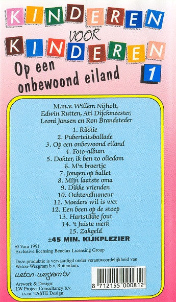 Kinderen voor Kinderen : 1 - Op Een Onbewoond Eiland (VHS, PAL)
