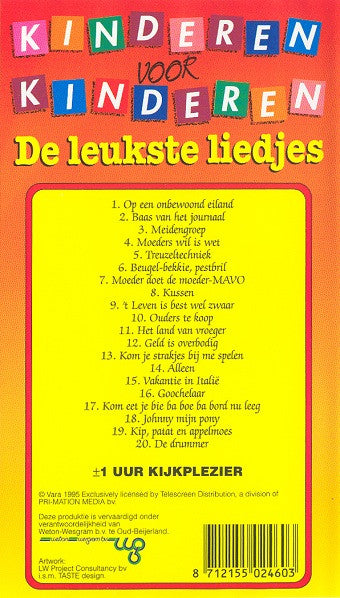 Kinderen voor Kinderen : De Leukste Liedjes (VHS, PAL)
