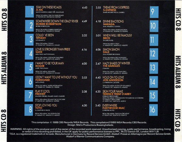 Various : The Hits Album 8 (CD, Comp)