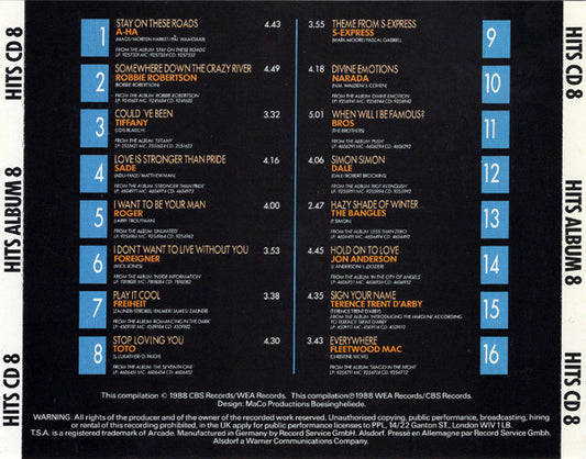 Various : The Hits Album 8 (CD, Comp)