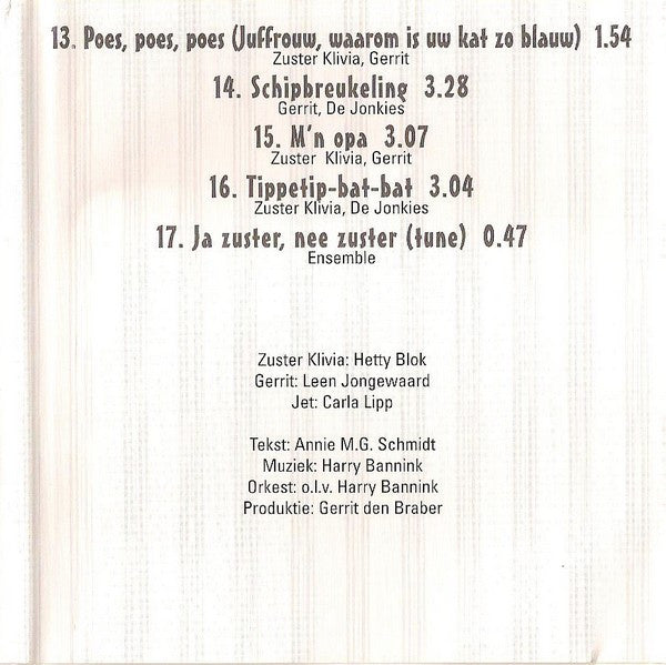Cast of "Ja Zuster, Nee Zuster" : Ja Zuster, Nee Zuster (CD, Comp)