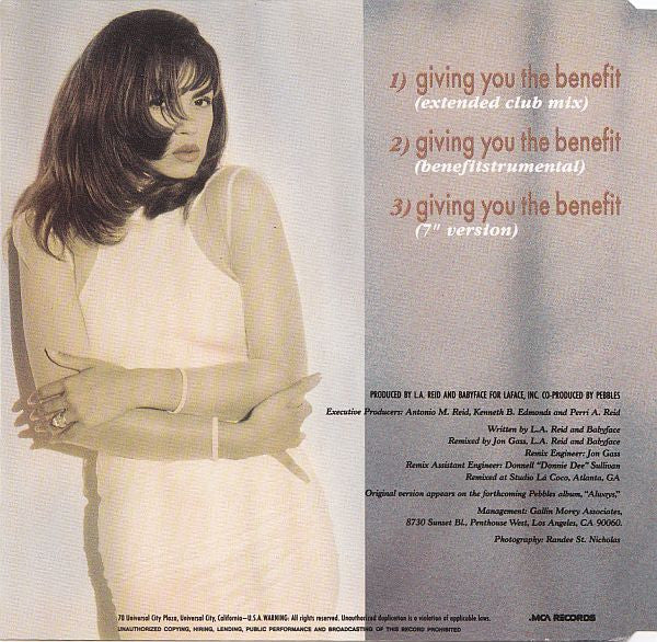 Pebbles : Giving You The Benefit (CD, Maxi)