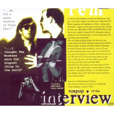 R.E.M. : "Birth Of A Monster" Interview (CD, P/Unofficial)