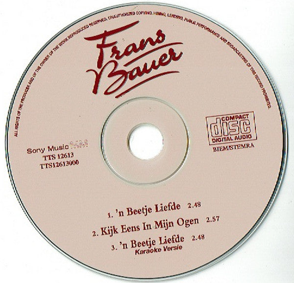 Frans Bauer : 'n Beetje Liefde (CD, Single)