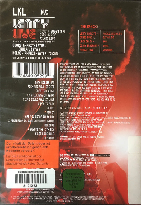 Lenny Kravitz : Lenny Live (DVD-V, Multichannel, PAL)