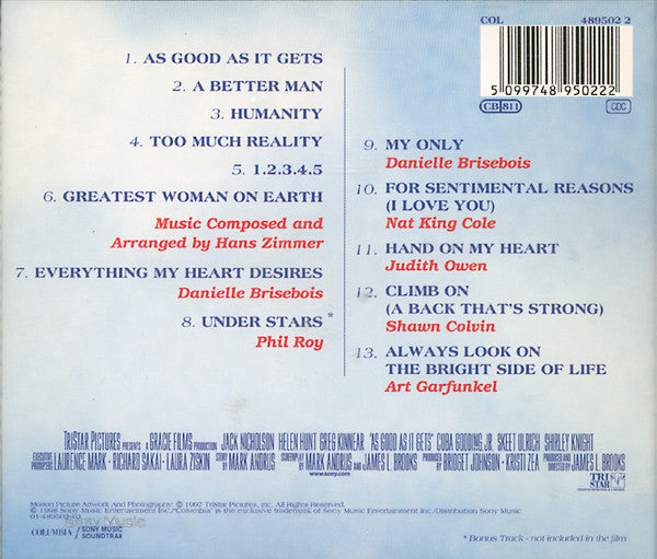 Hans Zimmer, Various : As Good As It Gets (Music From The Motion Picture) (CD, Comp, Enh)