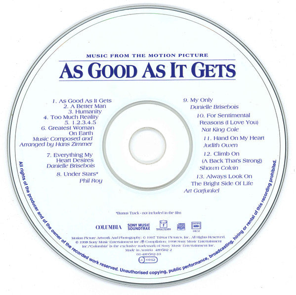 Hans Zimmer, Various : As Good As It Gets (Music From The Motion Picture) (CD, Comp, Enh)